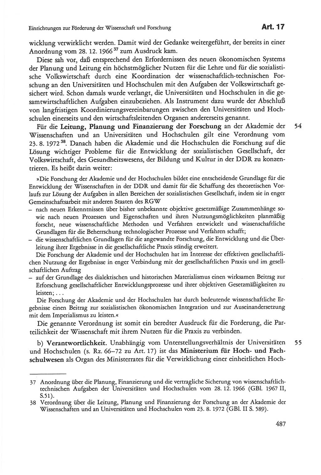 Die sozialistische Verfassung der Deutschen Demokratischen Republik (DDR), Kommentar mit einem Nachtrag 1997, Seite 487 (Soz. Verf. DDR Komm. Nachtr. 1997, S. 487)