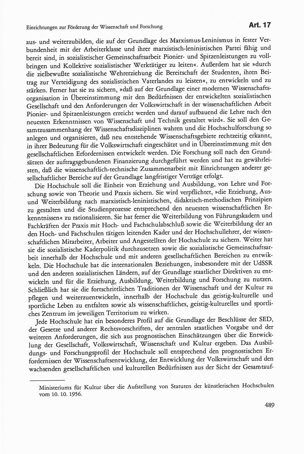 Die sozialistische Verfassung der Deutschen Demokratischen Republik (DDR), Kommentar mit einem Nachtrag 1997, Seite 489 (Soz. Verf. DDR Komm. Nachtr. 1997, S. 489)