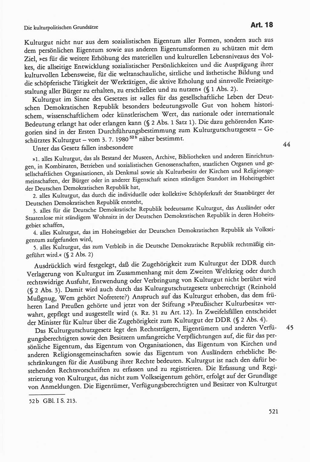 Die sozialistische Verfassung der Deutschen Demokratischen Republik (DDR), Kommentar mit einem Nachtrag 1997, Seite 521 (Soz. Verf. DDR Komm. Nachtr. 1997, S. 521)