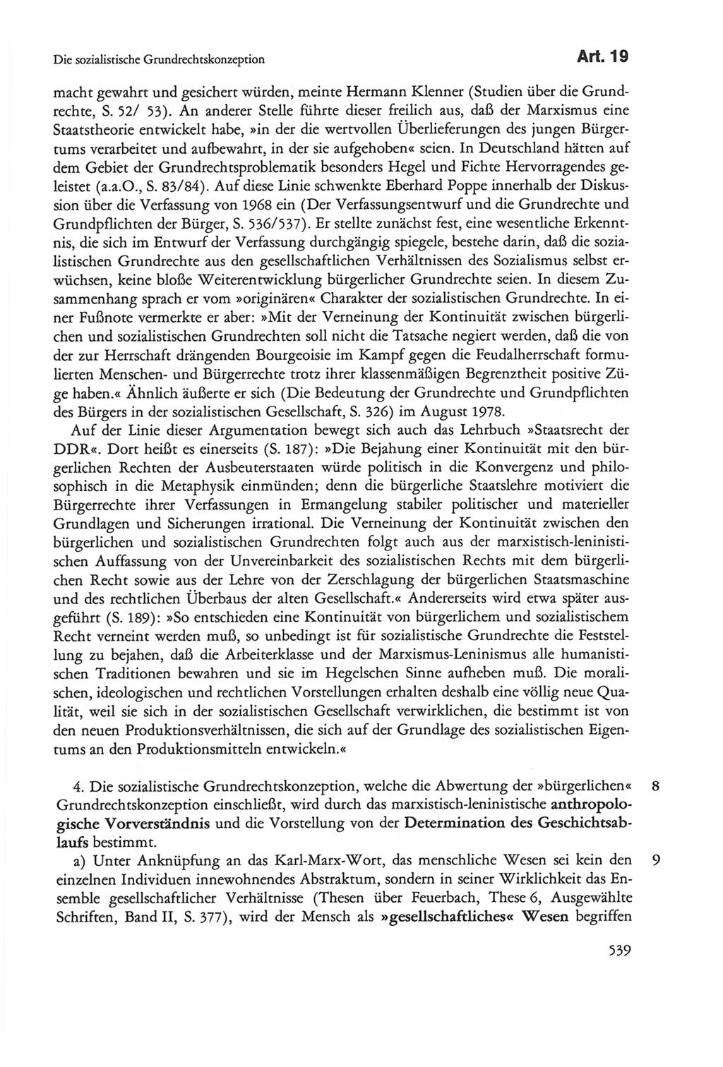 Die sozialistische Verfassung der Deutschen Demokratischen Republik (DDR), Kommentar mit einem Nachtrag 1997, Seite 539 (Soz. Verf. DDR Komm. Nachtr. 1997, S. 539)