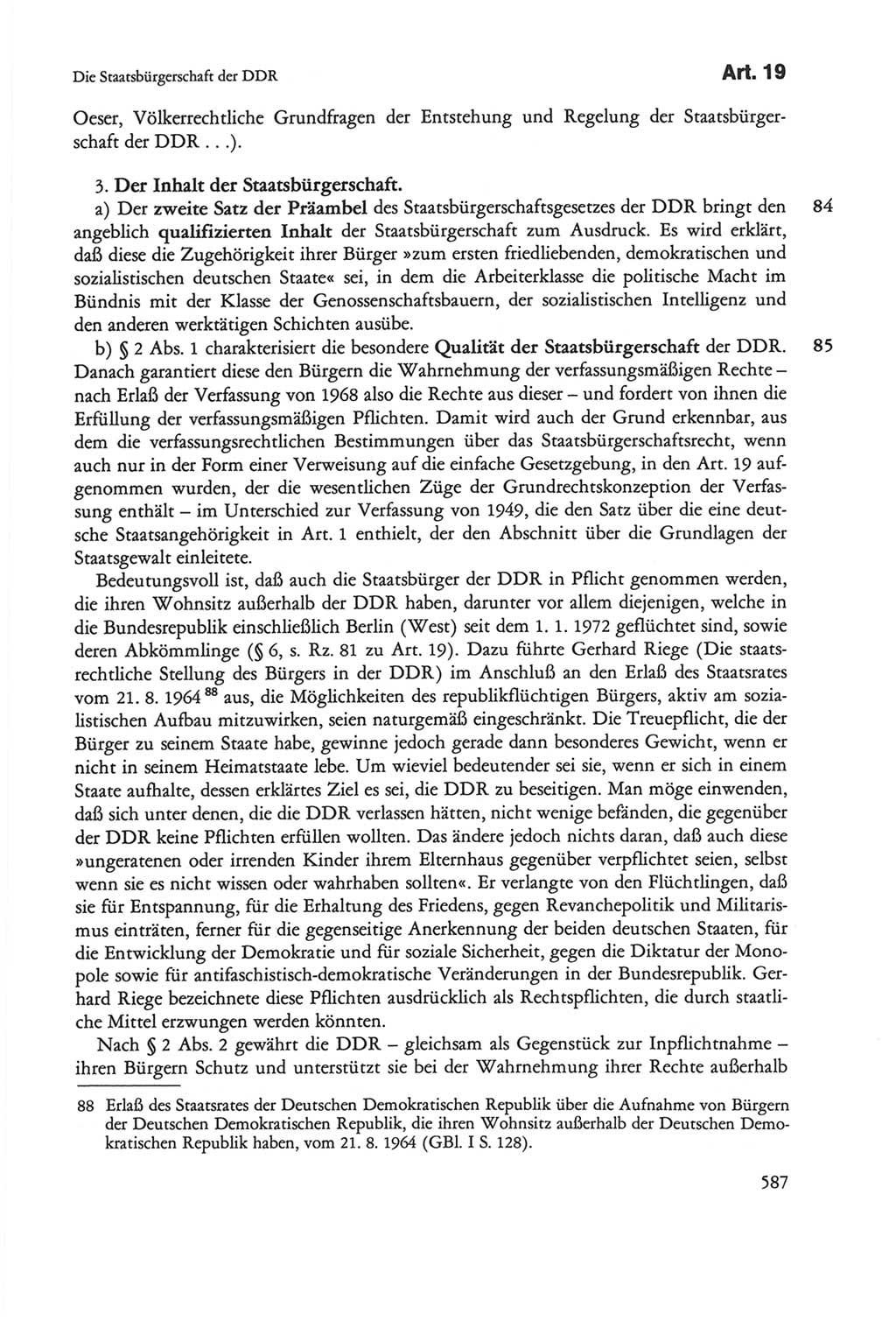 Die sozialistische Verfassung der Deutschen Demokratischen Republik (DDR), Kommentar mit einem Nachtrag 1997, Seite 587 (Soz. Verf. DDR Komm. Nachtr. 1997, S. 587)