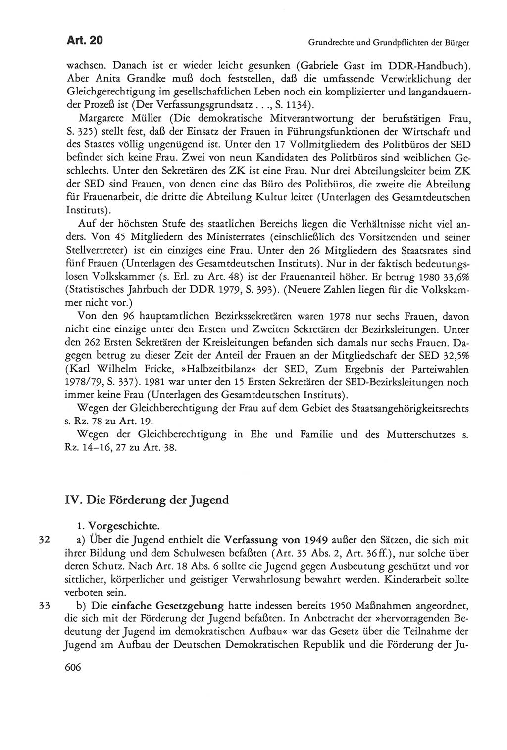 Die sozialistische Verfassung der Deutschen Demokratischen Republik (DDR), Kommentar mit einem Nachtrag 1997, Seite 606 (Soz. Verf. DDR Komm. Nachtr. 1997, S. 606)