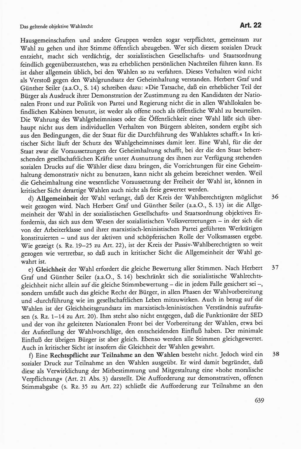 Die sozialistische Verfassung der Deutschen Demokratischen Republik (DDR), Kommentar mit einem Nachtrag 1997, Seite 639 (Soz. Verf. DDR Komm. Nachtr. 1997, S. 639)