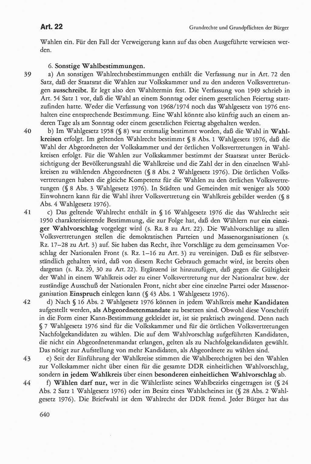 Die sozialistische Verfassung der Deutschen Demokratischen Republik (DDR), Kommentar mit einem Nachtrag 1997, Seite 640 (Soz. Verf. DDR Komm. Nachtr. 1997, S. 640)