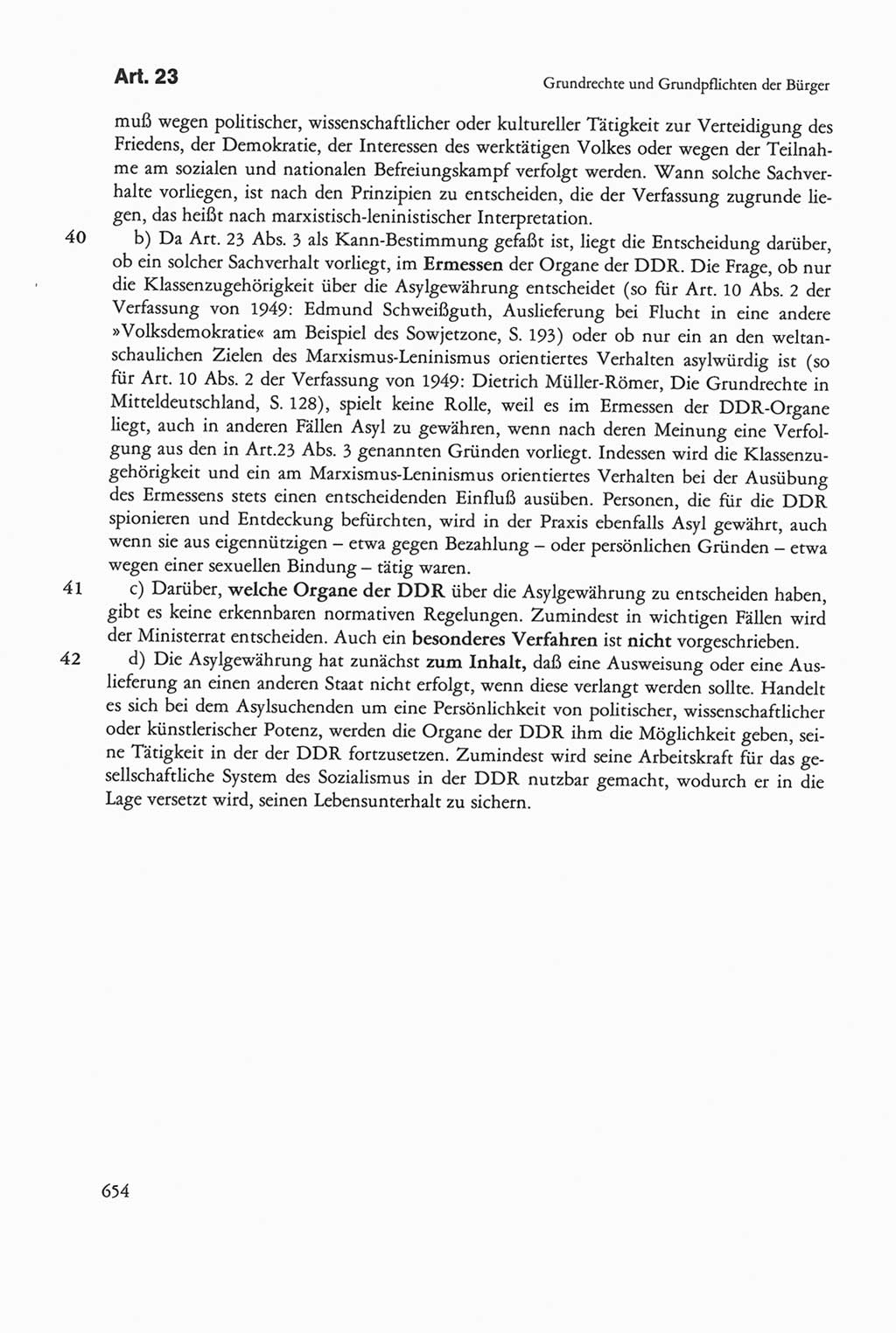 Die sozialistische Verfassung der Deutschen Demokratischen Republik (DDR), Kommentar mit einem Nachtrag 1997, Seite 654 (Soz. Verf. DDR Komm. Nachtr. 1997, S. 654)