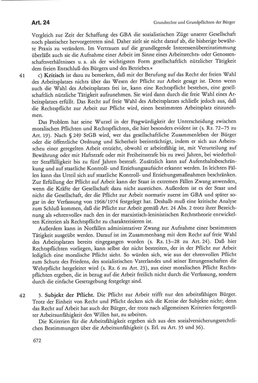 Die sozialistische Verfassung der Deutschen Demokratischen Republik (DDR), Kommentar mit einem Nachtrag 1997, Seite 672 (Soz. Verf. DDR Komm. Nachtr. 1997, S. 672)