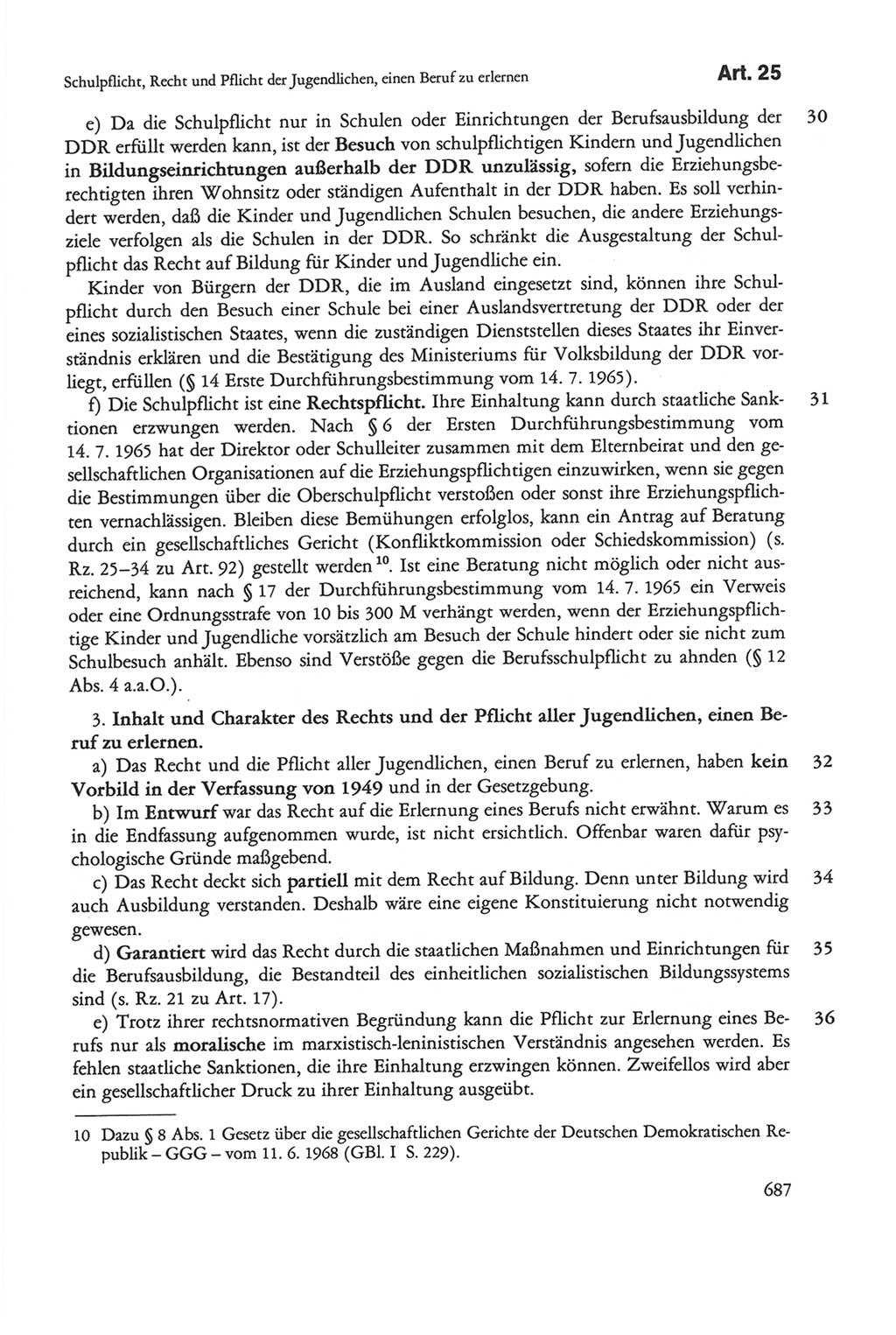 Die sozialistische Verfassung der Deutschen Demokratischen Republik (DDR), Kommentar mit einem Nachtrag 1997, Seite 687 (Soz. Verf. DDR Komm. Nachtr. 1997, S. 687)