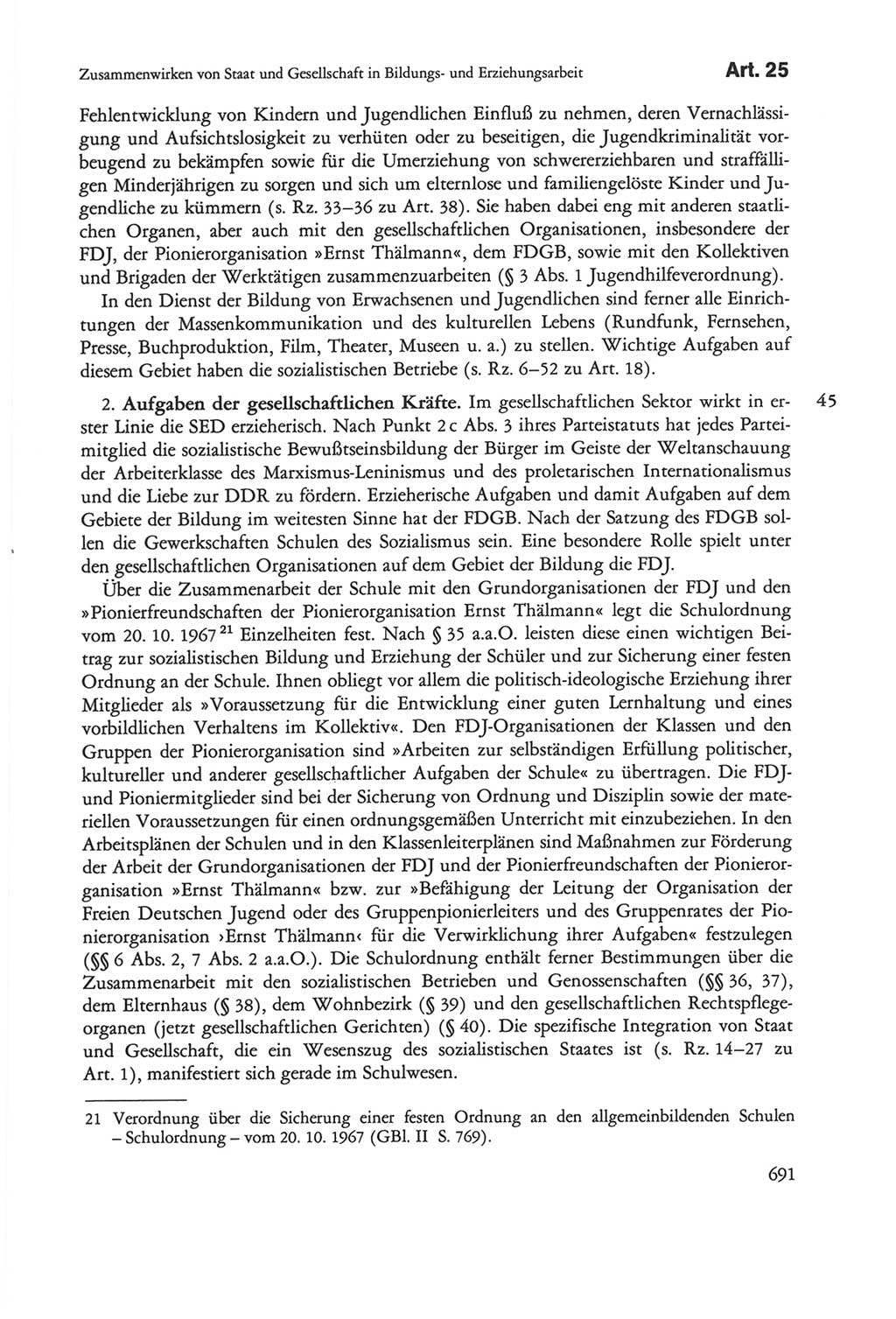 Die sozialistische Verfassung der Deutschen Demokratischen Republik (DDR), Kommentar mit einem Nachtrag 1997, Seite 691 (Soz. Verf. DDR Komm. Nachtr. 1997, S. 691)