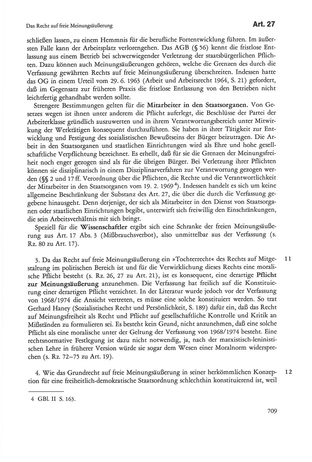 Die sozialistische Verfassung der Deutschen Demokratischen Republik (DDR), Kommentar mit einem Nachtrag 1997, Seite 709 (Soz. Verf. DDR Komm. Nachtr. 1997, S. 709)