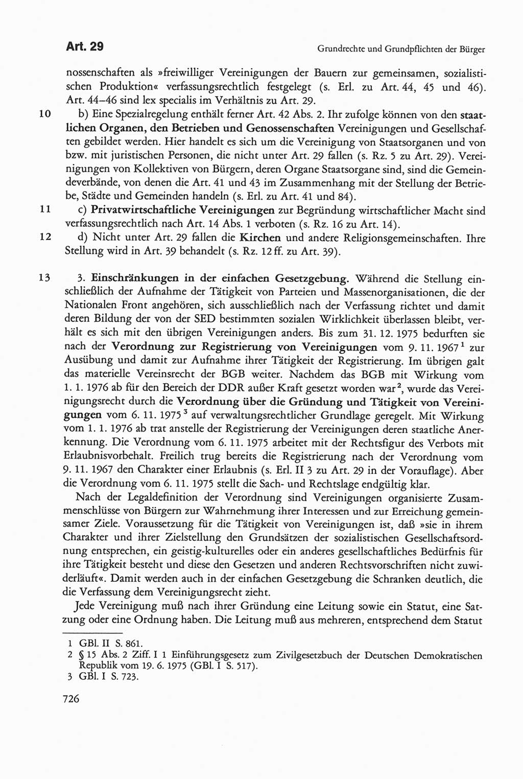 Die sozialistische Verfassung der Deutschen Demokratischen Republik (DDR), Kommentar mit einem Nachtrag 1997, Seite 726 (Soz. Verf. DDR Komm. Nachtr. 1997, S. 726)