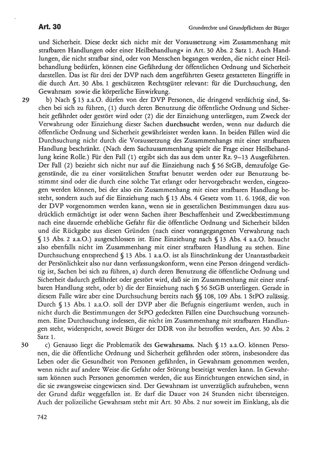 Die sozialistische Verfassung der Deutschen Demokratischen Republik (DDR), Kommentar mit einem Nachtrag 1997, Seite 742 (Soz. Verf. DDR Komm. Nachtr. 1997, S. 742)