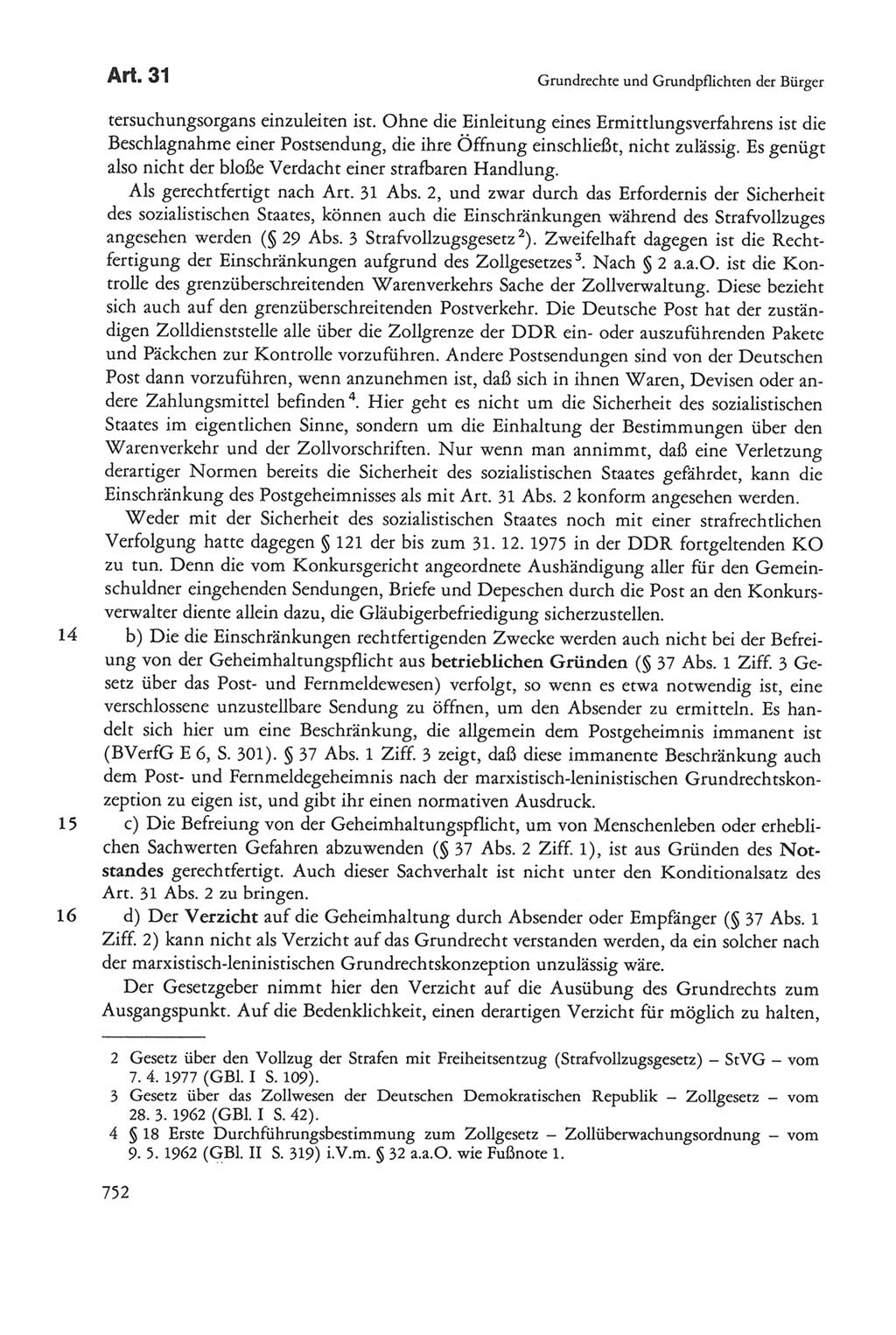 Die sozialistische Verfassung der Deutschen Demokratischen Republik (DDR), Kommentar mit einem Nachtrag 1997, Seite 752 (Soz. Verf. DDR Komm. Nachtr. 1997, S. 752)