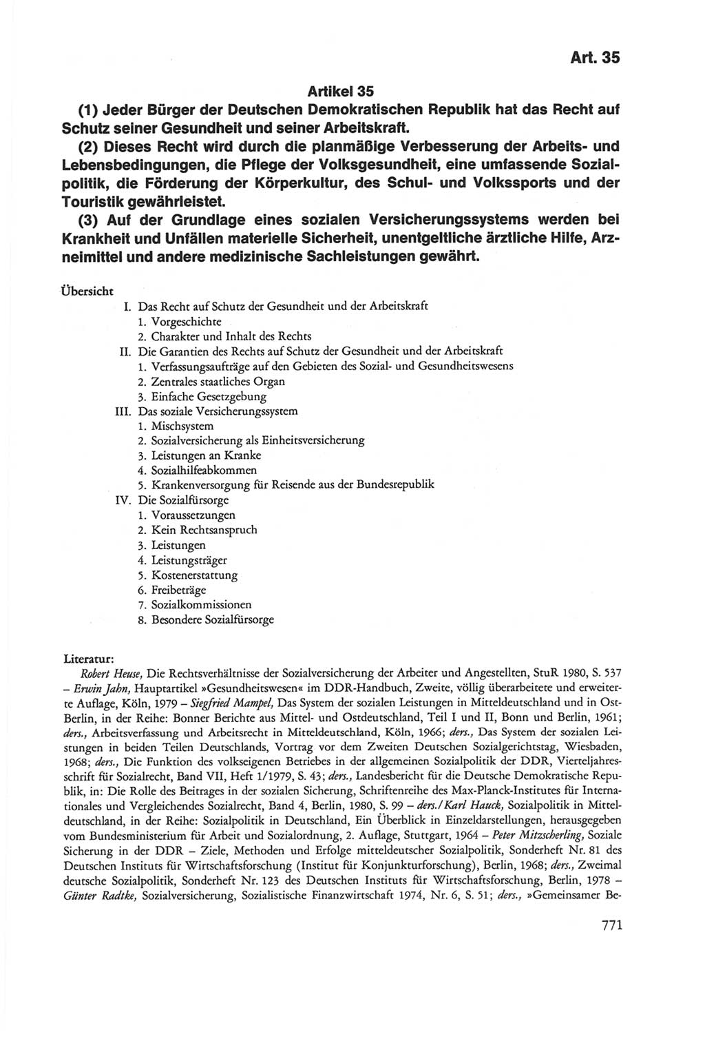 Die sozialistische Verfassung der Deutschen Demokratischen Republik (DDR), Kommentar mit einem Nachtrag 1997, Seite 771 (Soz. Verf. DDR Komm. Nachtr. 1997, S. 771)