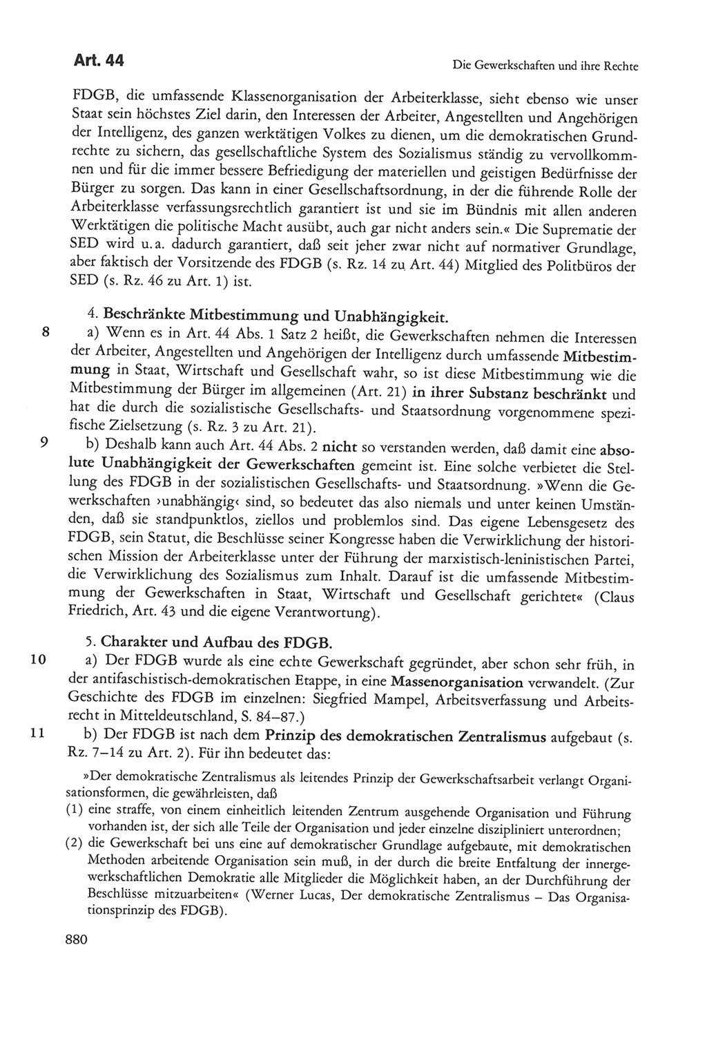 Die sozialistische Verfassung der Deutschen Demokratischen Republik (DDR), Kommentar mit einem Nachtrag 1997, Seite 880 (Soz. Verf. DDR Komm. Nachtr. 1997, S. 880)