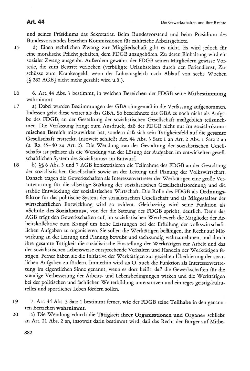 Die sozialistische Verfassung der Deutschen Demokratischen Republik (DDR), Kommentar mit einem Nachtrag 1997, Seite 882 (Soz. Verf. DDR Komm. Nachtr. 1997, S. 882)