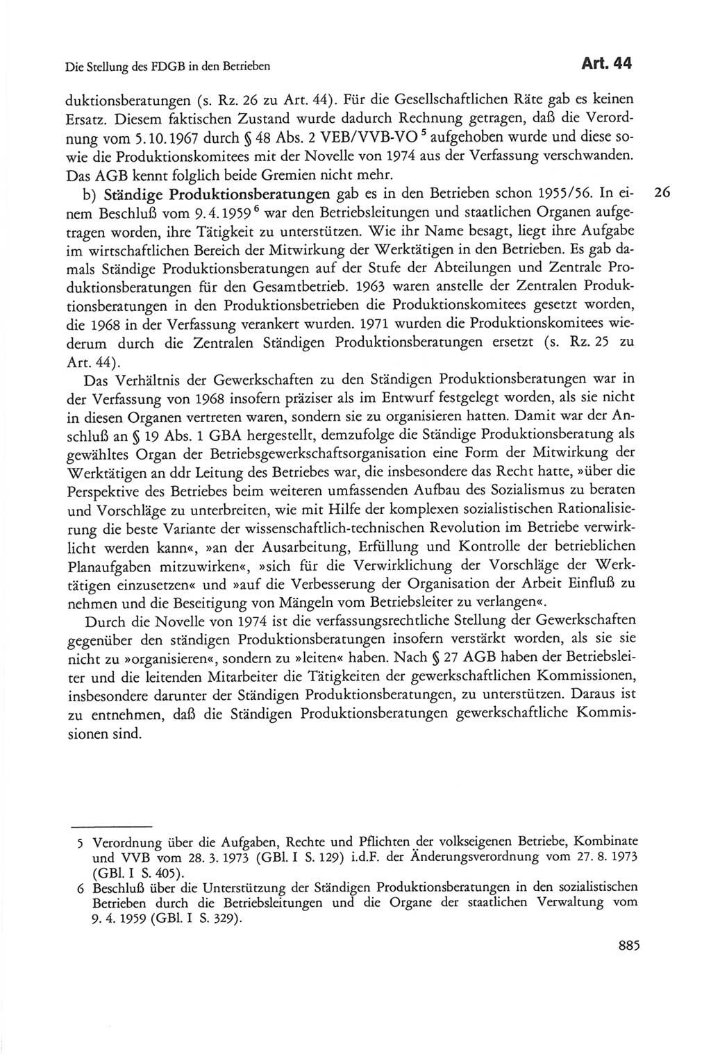 Die sozialistische Verfassung der Deutschen Demokratischen Republik (DDR), Kommentar mit einem Nachtrag 1997, Seite 885 (Soz. Verf. DDR Komm. Nachtr. 1997, S. 885)