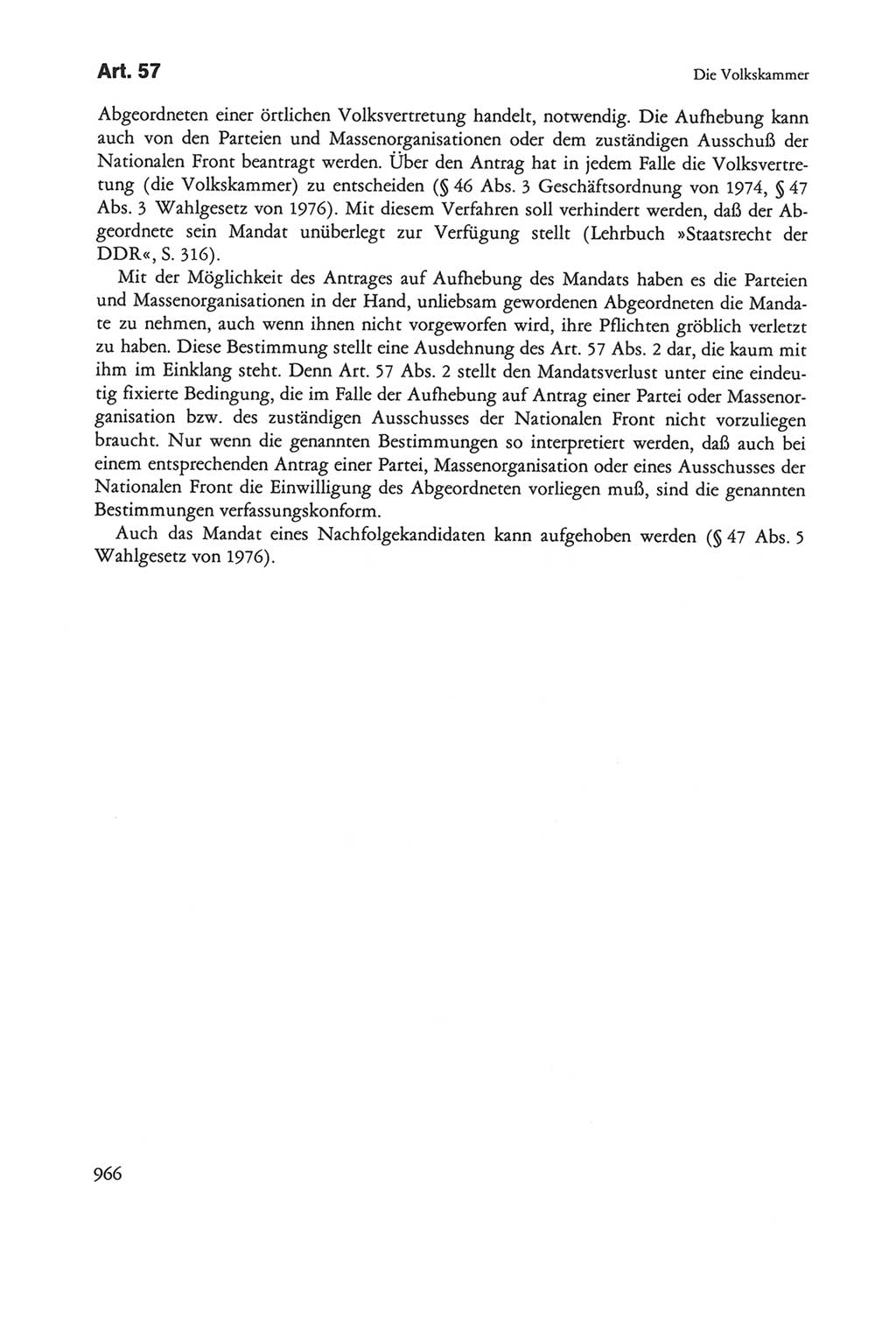 Die sozialistische Verfassung der Deutschen Demokratischen Republik (DDR), Kommentar mit einem Nachtrag 1997, Seite 966 (Soz. Verf. DDR Komm. Nachtr. 1997, S. 966)