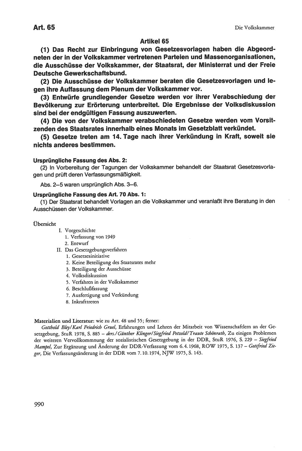 Die sozialistische Verfassung der Deutschen Demokratischen Republik (DDR), Kommentar mit einem Nachtrag 1997, Seite 990 (Soz. Verf. DDR Komm. Nachtr. 1997, S. 990)