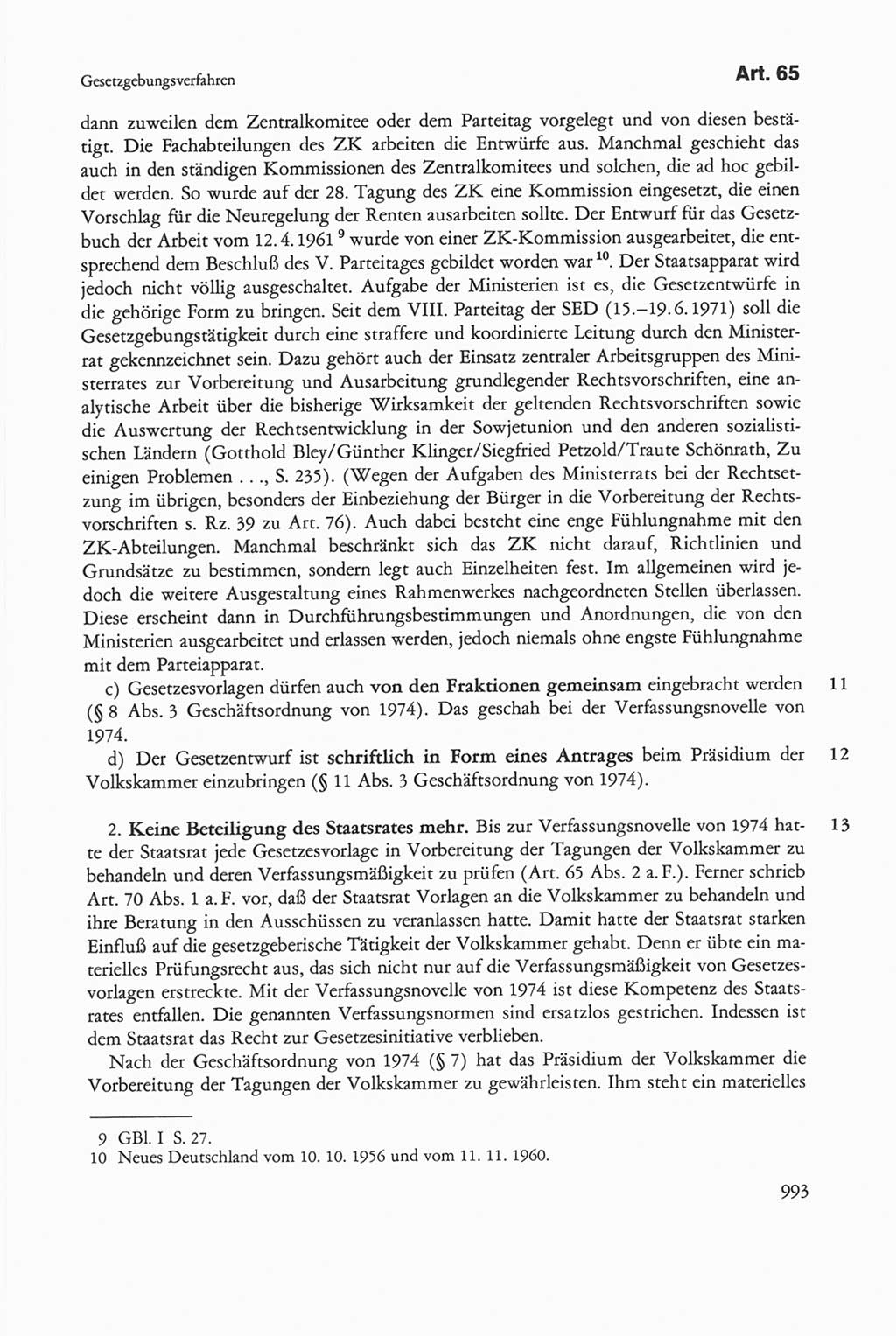 Die sozialistische Verfassung der Deutschen Demokratischen Republik (DDR), Kommentar mit einem Nachtrag 1997, Seite 993 (Soz. Verf. DDR Komm. Nachtr. 1997, S. 993)