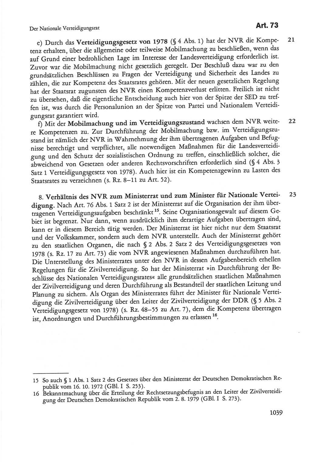 Die sozialistische Verfassung der Deutschen Demokratischen Republik (DDR), Kommentar mit einem Nachtrag 1997, Seite 1039 (Soz. Verf. DDR Komm. Nachtr. 1997, S. 1039)