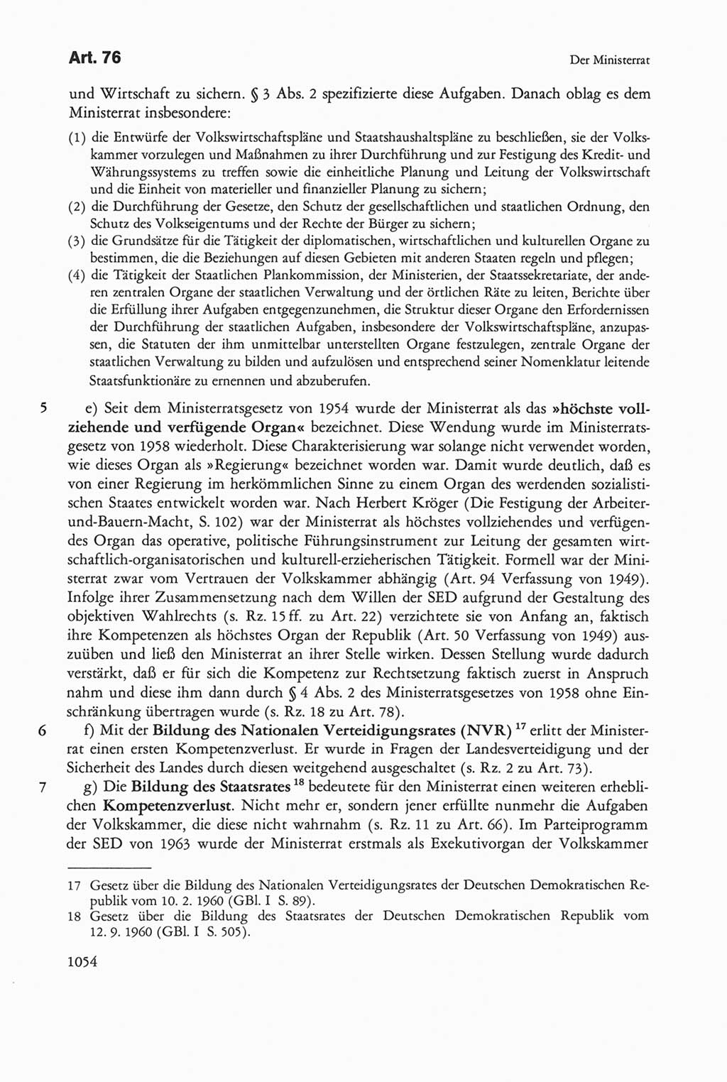 Die sozialistische Verfassung der Deutschen Demokratischen Republik (DDR), Kommentar mit einem Nachtrag 1997, Seite 1054 (Soz. Verf. DDR Komm. Nachtr. 1997, S. 1054)