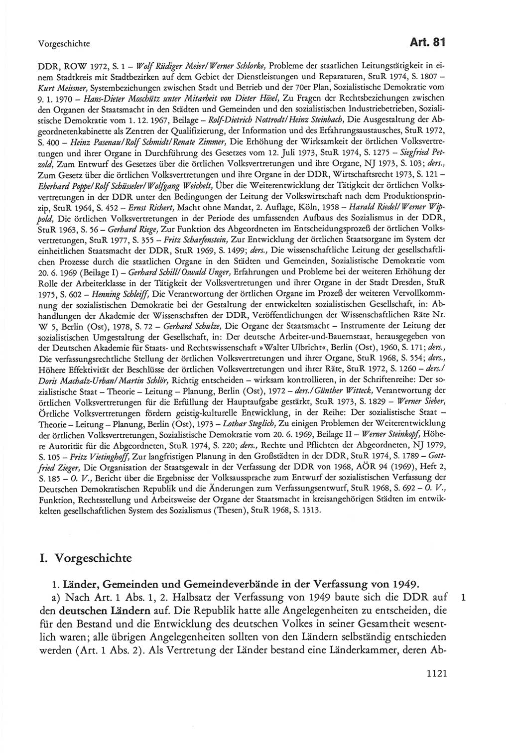 Die sozialistische Verfassung der Deutschen Demokratischen Republik (DDR), Kommentar mit einem Nachtrag 1997, Seite 1121 (Soz. Verf. DDR Komm. Nachtr. 1997, S. 1121)
