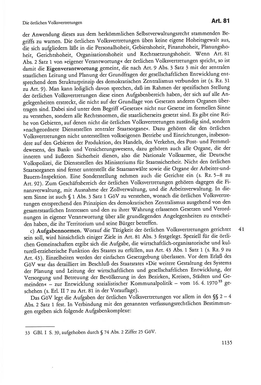 Die sozialistische Verfassung der Deutschen Demokratischen Republik (DDR), Kommentar mit einem Nachtrag 1997, Seite 1135 (Soz. Verf. DDR Komm. Nachtr. 1997, S. 1135)