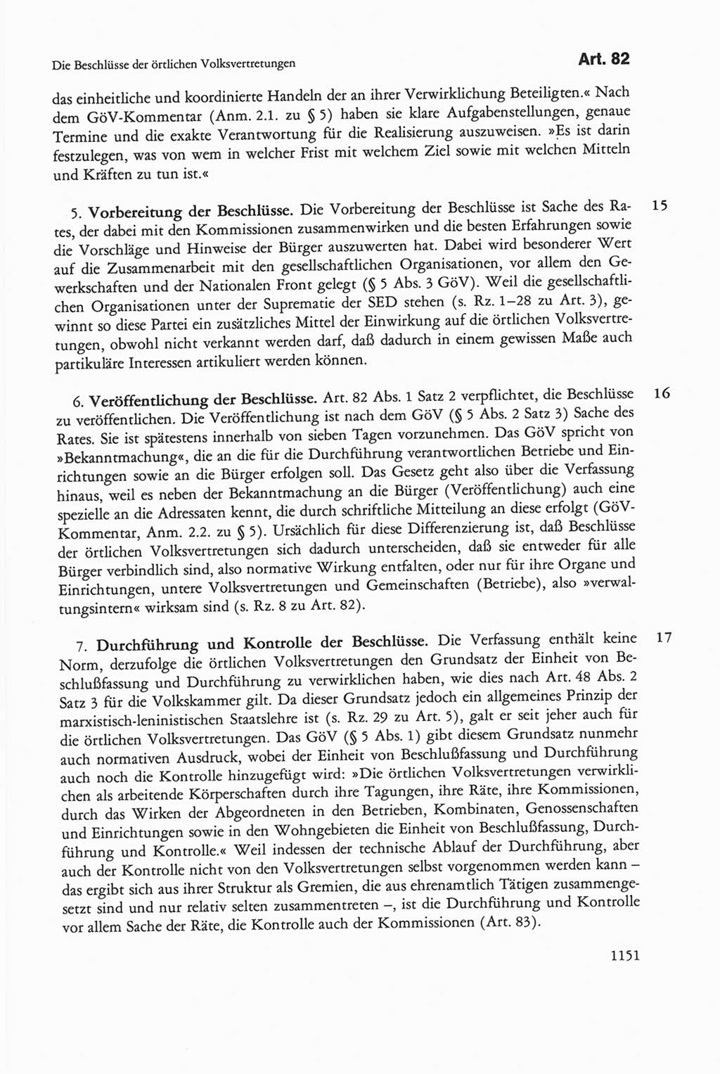 Die sozialistische Verfassung der Deutschen Demokratischen Republik (DDR), Kommentar mit einem Nachtrag 1997, Seite 1151 (Soz. Verf. DDR Komm. Nachtr. 1997, S. 1151)