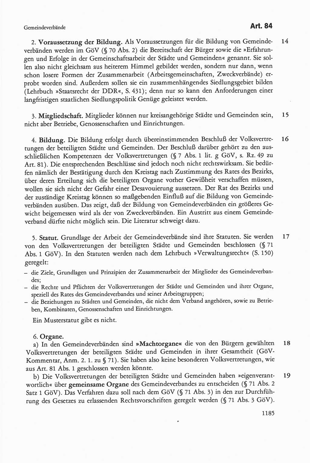 Die sozialistische Verfassung der Deutschen Demokratischen Republik (DDR), Kommentar mit einem Nachtrag 1997, Seite 1185 (Soz. Verf. DDR Komm. Nachtr. 1997, S. 1185)