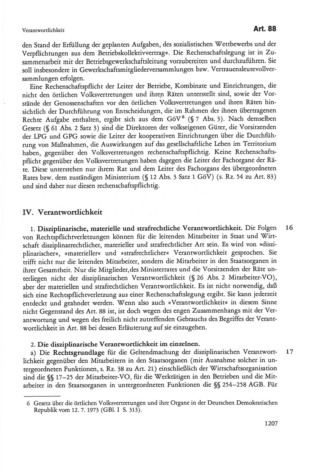 Die sozialistische Verfassung der Deutschen Demokratischen Republik (DDR), Kommentar mit einem Nachtrag 1997, Seite 1207 (Soz. Verf. DDR Komm. Nachtr. 1997, S. 1207)