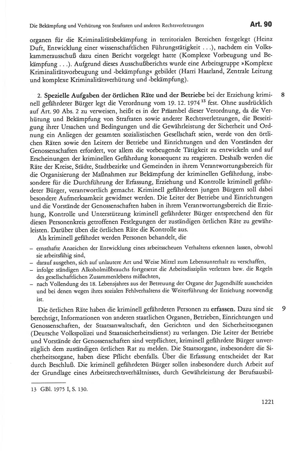 Die sozialistische Verfassung der Deutschen Demokratischen Republik (DDR), Kommentar mit einem Nachtrag 1997, Seite 1221 (Soz. Verf. DDR Komm. Nachtr. 1997, S. 1221)