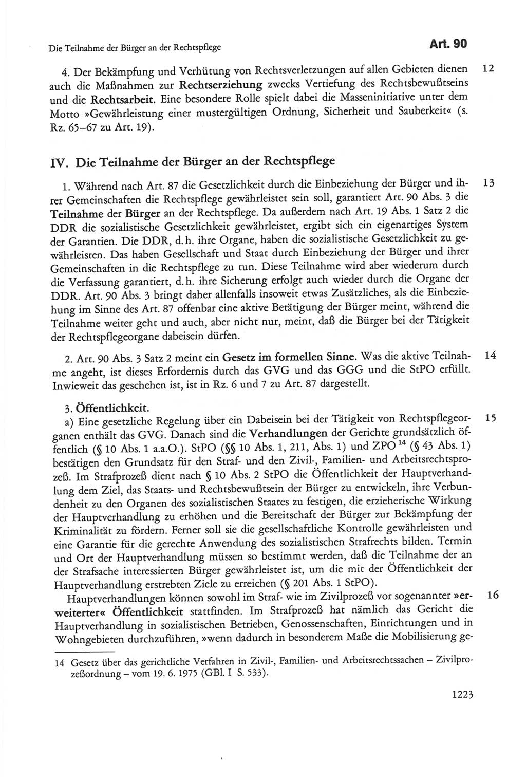 Die sozialistische Verfassung der Deutschen Demokratischen Republik (DDR), Kommentar mit einem Nachtrag 1997, Seite 1223 (Soz. Verf. DDR Komm. Nachtr. 1997, S. 1223)