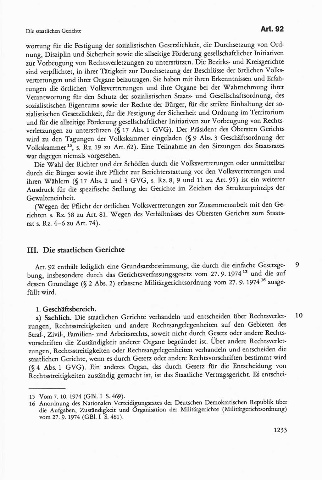 Die sozialistische Verfassung der Deutschen Demokratischen Republik (DDR), Kommentar mit einem Nachtrag 1997, Seite 1233 (Soz. Verf. DDR Komm. Nachtr. 1997, S. 1233)