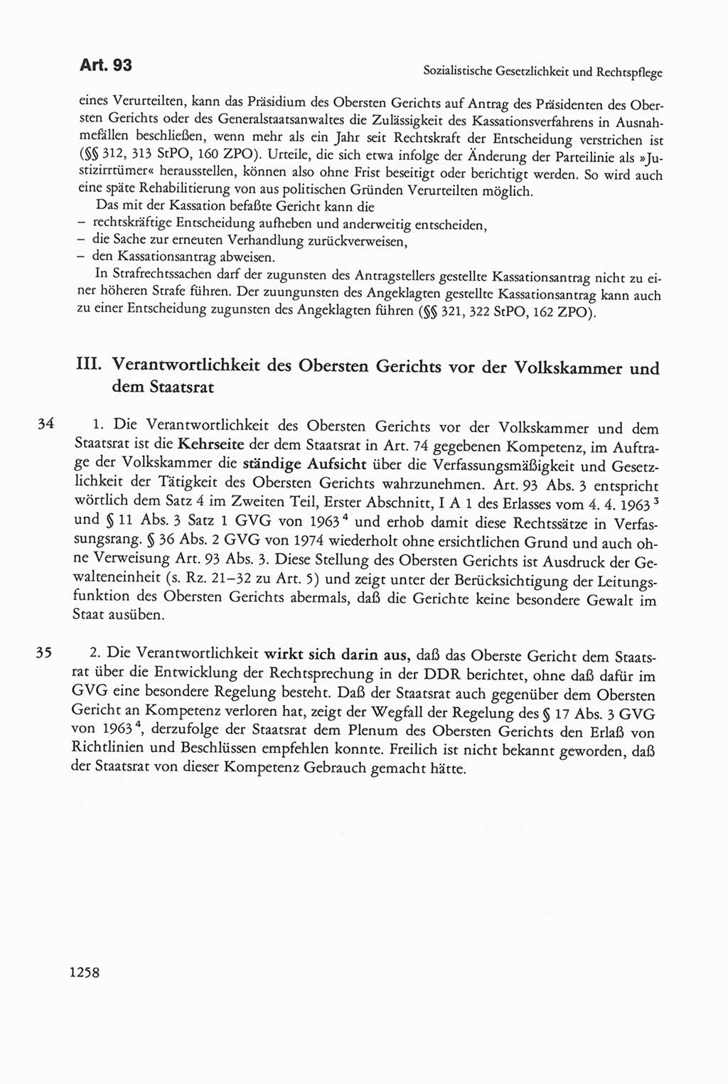 Die sozialistische Verfassung der Deutschen Demokratischen Republik (DDR), Kommentar mit einem Nachtrag 1997, Seite 1258 (Soz. Verf. DDR Komm. Nachtr. 1997, S. 1258)