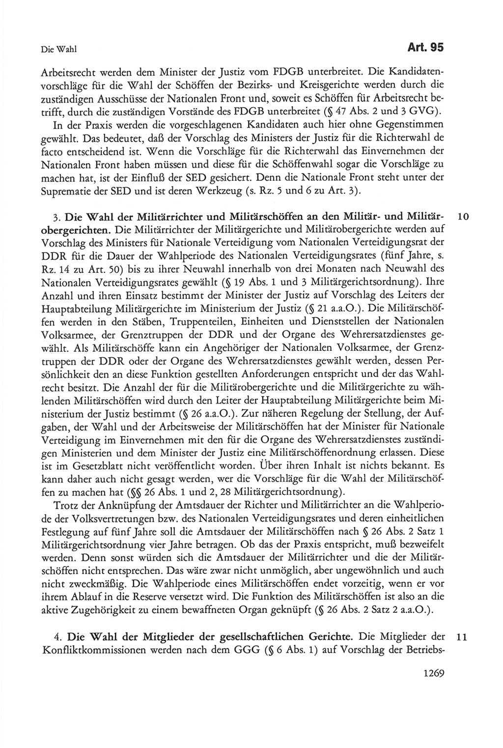 Die sozialistische Verfassung der Deutschen Demokratischen Republik (DDR), Kommentar mit einem Nachtrag 1997, Seite 1269 (Soz. Verf. DDR Komm. Nachtr. 1997, S. 1269)