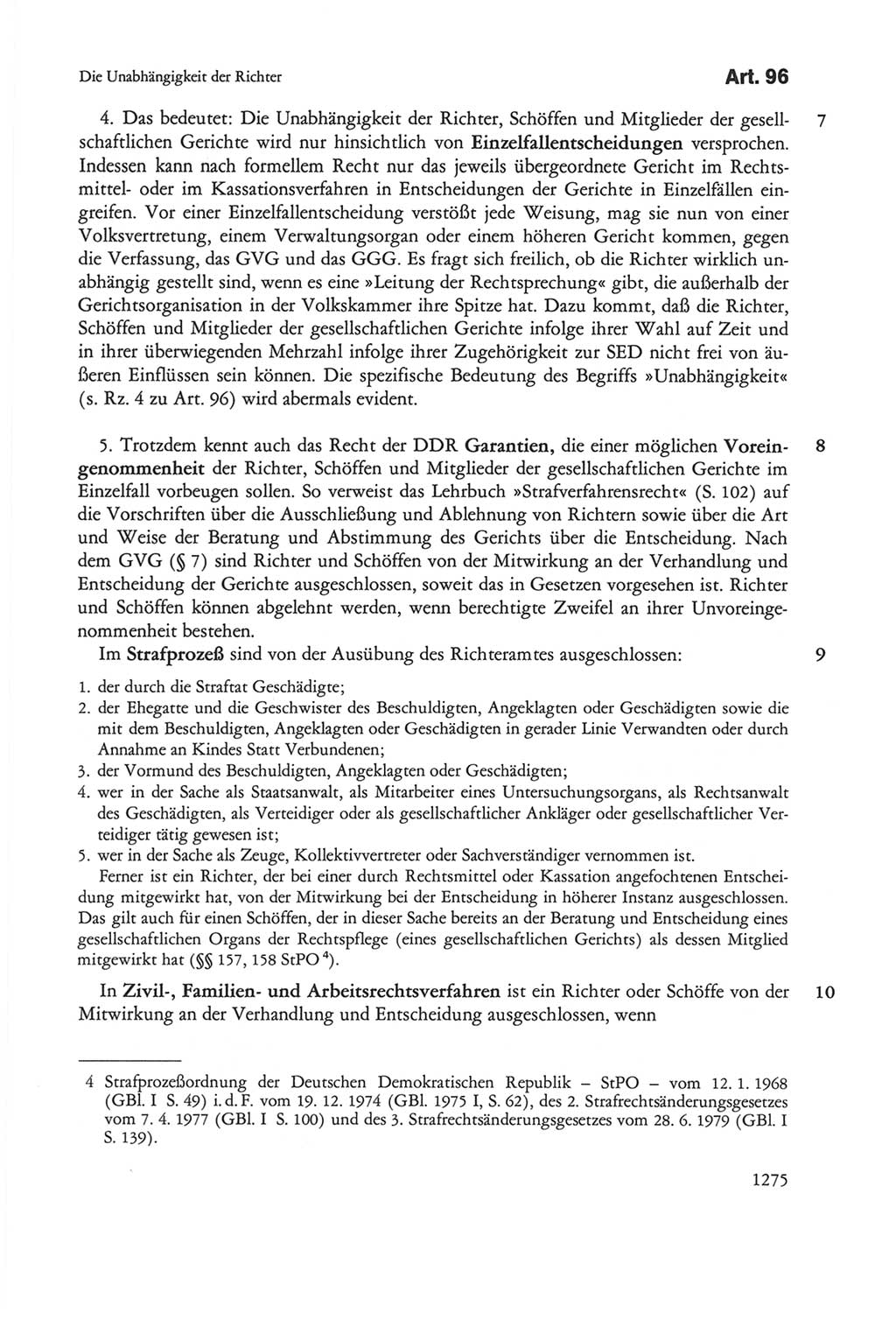 Die sozialistische Verfassung der Deutschen Demokratischen Republik (DDR), Kommentar mit einem Nachtrag 1997, Seite 1275 (Soz. Verf. DDR Komm. Nachtr. 1997, S. 1275)