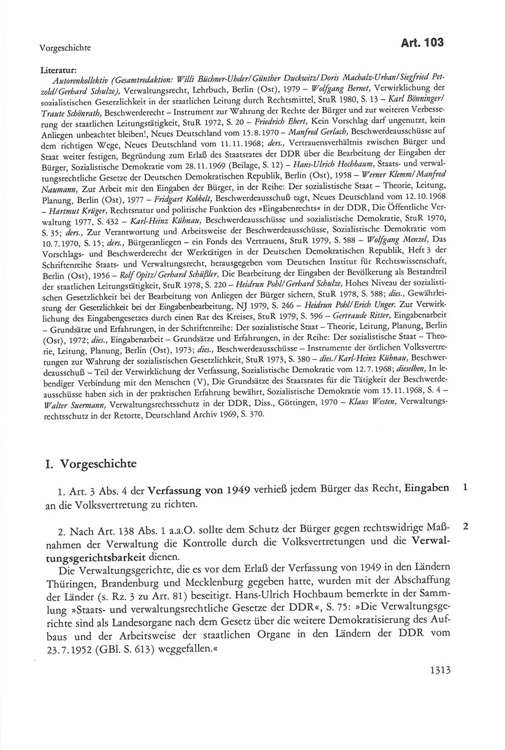 Die sozialistische Verfassung der Deutschen Demokratischen Republik (DDR), Kommentar mit einem Nachtrag 1997, Seite 1313 (Soz. Verf. DDR Komm. Nachtr. 1997, S. 1313)