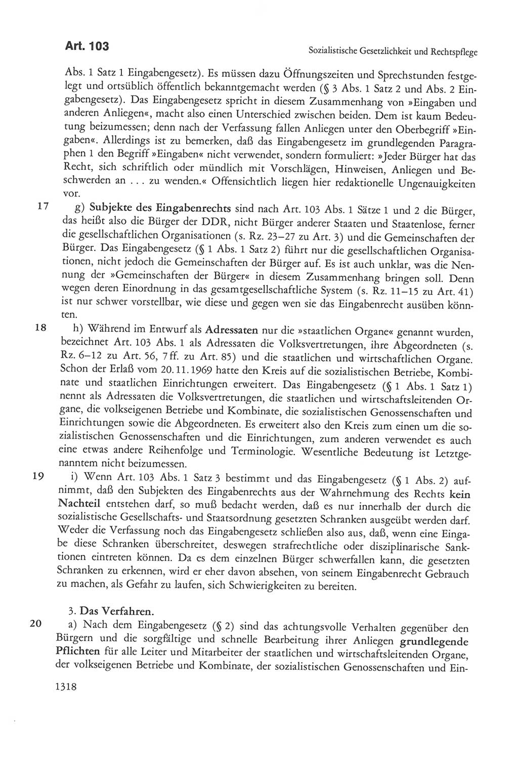 Die sozialistische Verfassung der Deutschen Demokratischen Republik (DDR), Kommentar mit einem Nachtrag 1997, Seite 1318 (Soz. Verf. DDR Komm. Nachtr. 1997, S. 1318)