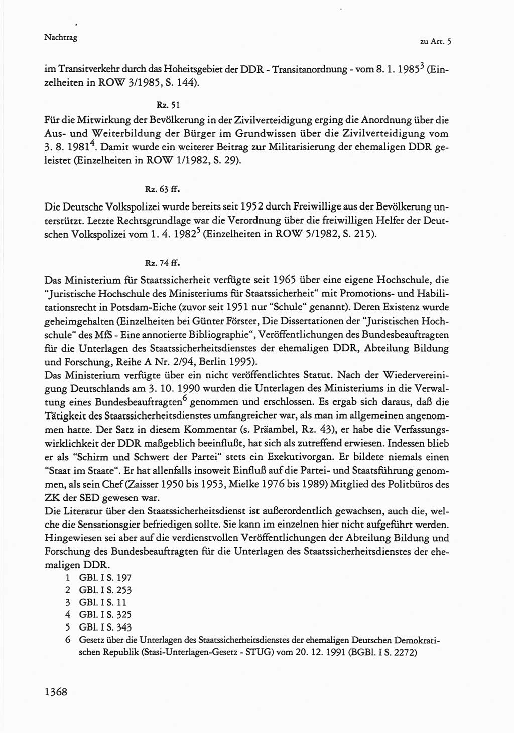 Die sozialistische Verfassung der Deutschen Demokratischen Republik (DDR), Kommentar mit einem Nachtrag 1997, Seite 1368 (Soz. Verf. DDR Komm. Nachtr. 1997, S. 1368)