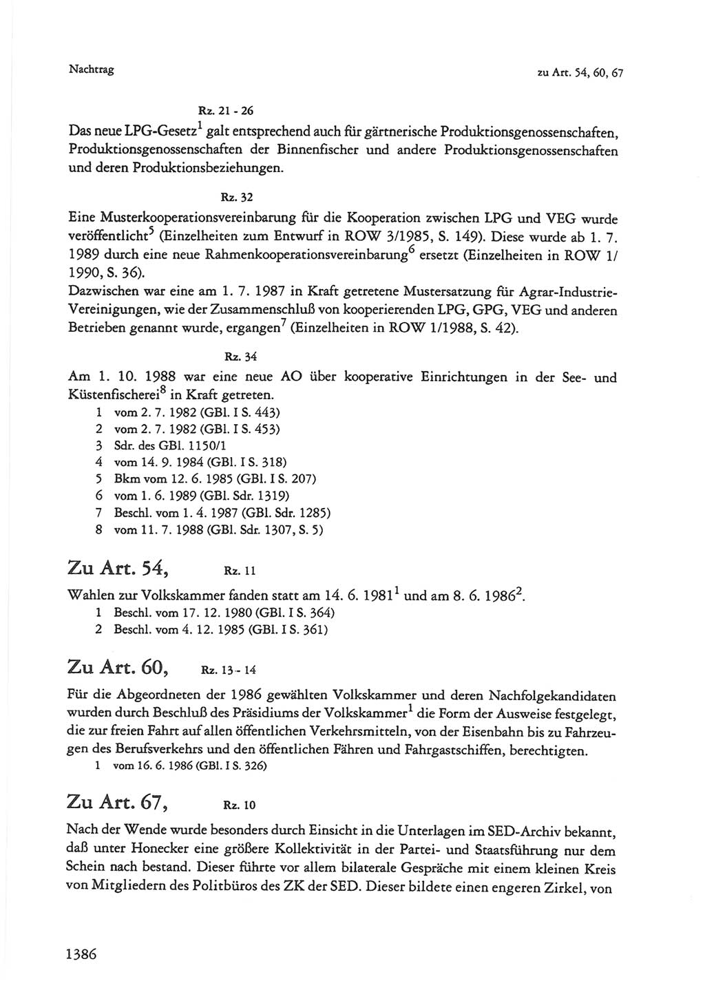 Die sozialistische Verfassung der Deutschen Demokratischen Republik (DDR), Kommentar mit einem Nachtrag 1997, Seite 1386 (Soz. Verf. DDR Komm. Nachtr. 1997, S. 1386)